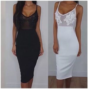 Lace Embroidery Mesh Backless Dress
